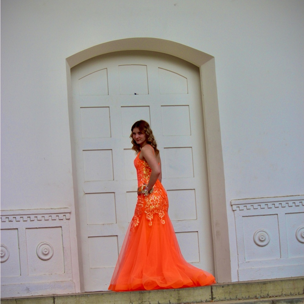 Orange prom dress (Camille la vie)